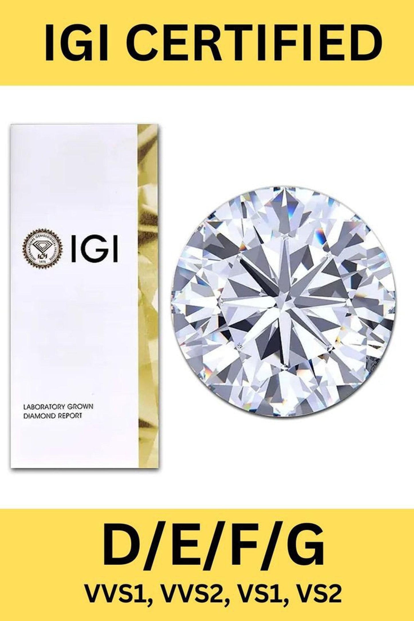 1 Carat IGI Certified Lab Grown Cushion Cut Diamond by Luna Vibe Gems